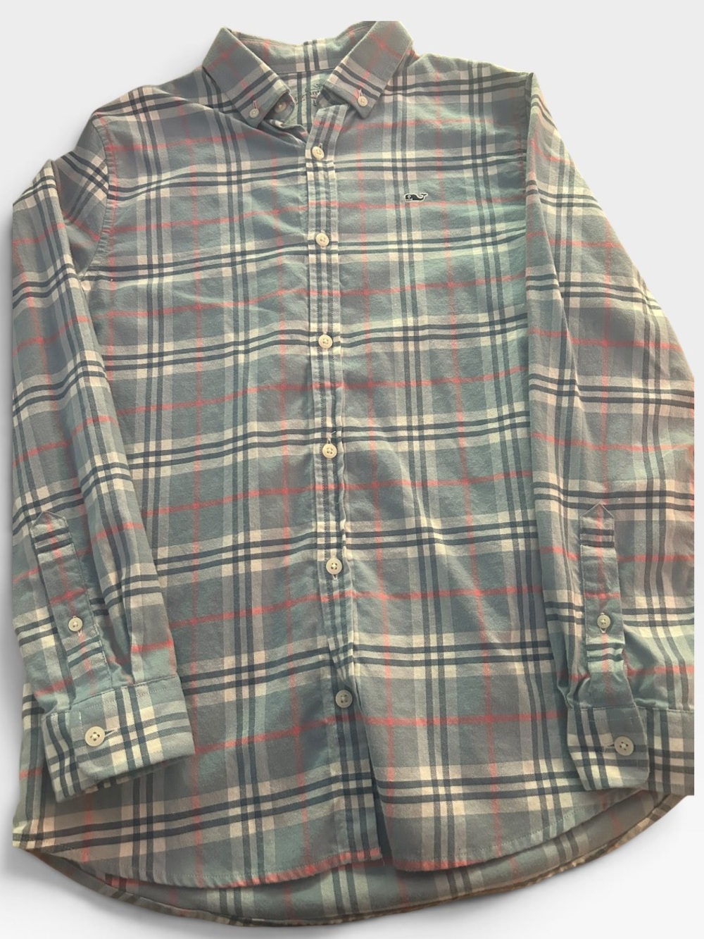Vineyard vines boys flannel Plaid Button-Down Shirt large